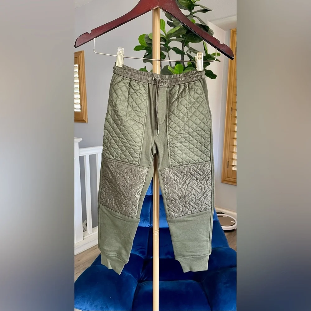 NWT BURBERRY Boy's Timothie TB Monogram Drawstring Jogger Pants Size 6Y (116 cm)
